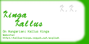 kinga kallus business card